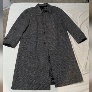 Vintage Bloomingdale's The Men's Store Via Europa Gray Wool Long Overcoat, Italy